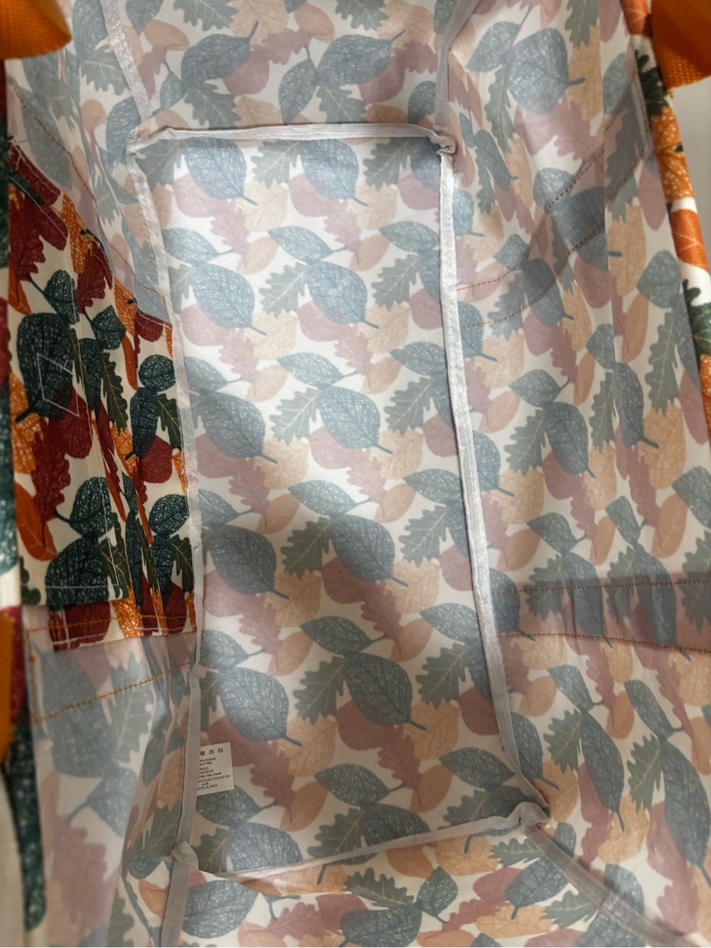 thirty-one Autumn Leaf Print Tote with Orange Handles - Picture 3 of 4